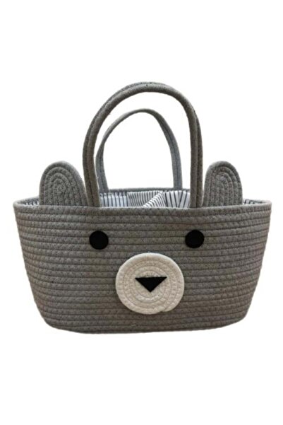 Generic Gray Cute Bear Storage Bag and Organizer Basket