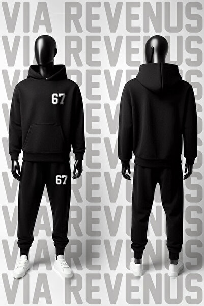 Vordevia 6 7 cu imprimeu cu căptușeală din fleece piese cu glugă Set de trening