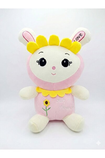 farddad 35 cm Ayçiçeği Kostümlü Pembe Peluş Tavşan - Yumuşak Uyku Arkadaşı - ...