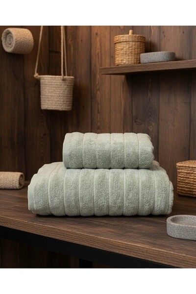 COTTOWEL'S Micro Cotton 2'li Banyo Seti / 90x150 Banyo Havlusu / 50x90 Saç Ha...