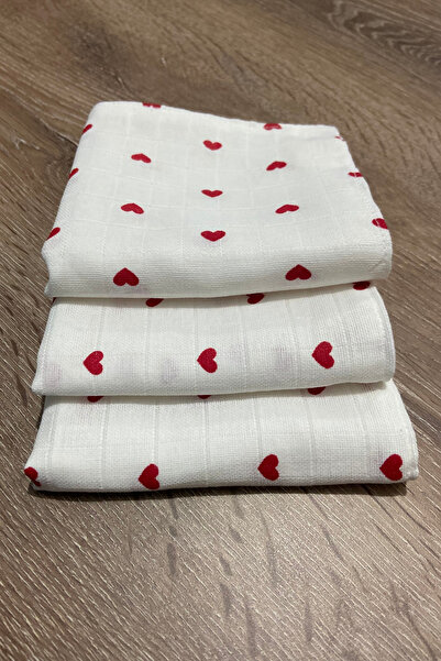 Ponchik 100% Cotton 7-Pack Tiny Heart Double Layer Checkered Muslin Baby Mout...