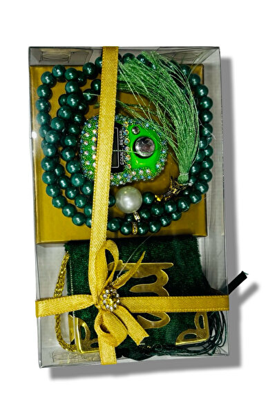 Muensu 1 Piece Emerald Zikirmatik Yasin Prayer Beads Set, Hajj Umrah Material...