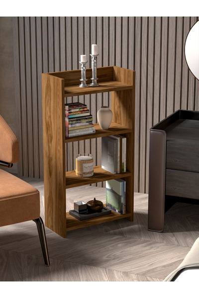 PDMPOİNT DOLAP MARKET Trend Kitaplık 4 Raflı - Ahşap Desen