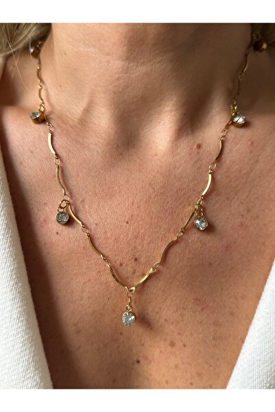 Rossetto Atelier قلادة ريفا من الفولاذ المقاوم للصدأ بحجر واحد