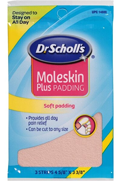 Dr.Scholl’s ضمادات مولسكين من دكتور شولز، 3 شرائط، 4 5/8 بوصة × 3 3/8 بوصة