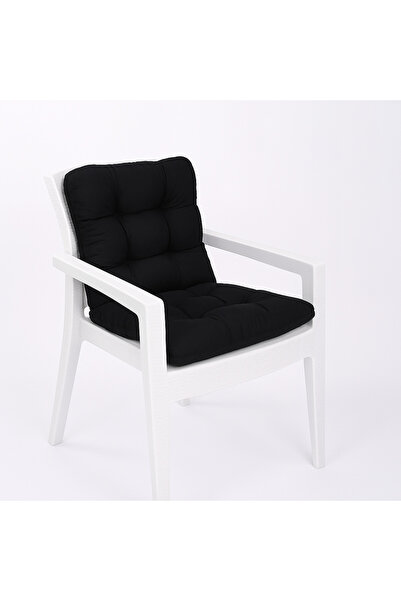 TicaretJet Pofidik Arkalıklı Bej Sandalye Minderi Özel Dikişli Bağcıklı 43x88 Cm