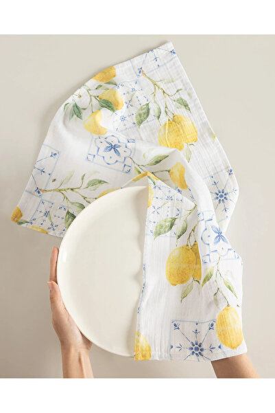 Madame Coco Carine Muslin Drying Towel - White/Yellow