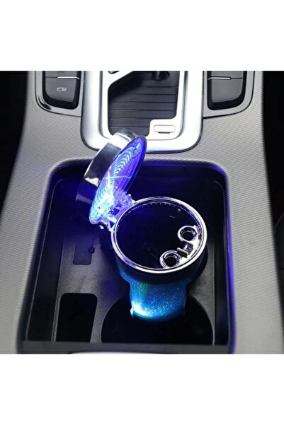 Brentino ARAÇ İÇİ OTO KOKUSUZ KÜLLÜK RGB IŞIKLI KAPAKLI LED KÜL TABLASI ARAÇ ...