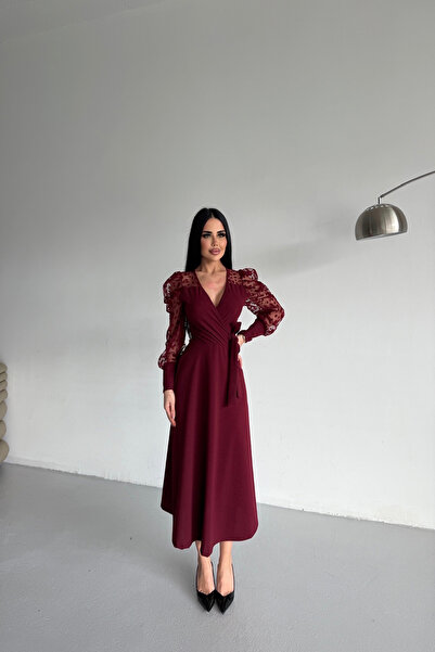 kamacibutik بأزرار على الجهتين فستان الأميرة بأكمام من التول