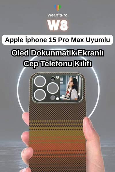 Wearfitpro W8 Oled Dokunmatik Akıllı Ekranlı Apple İphone 15 Pro Max Uyumlu İ...