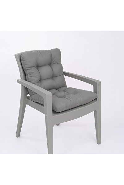 TicaretJet Pofidik Arkalıklı Bej Sandalye Minderi Özel Dikişli Bağcıklı 43x88 Cm