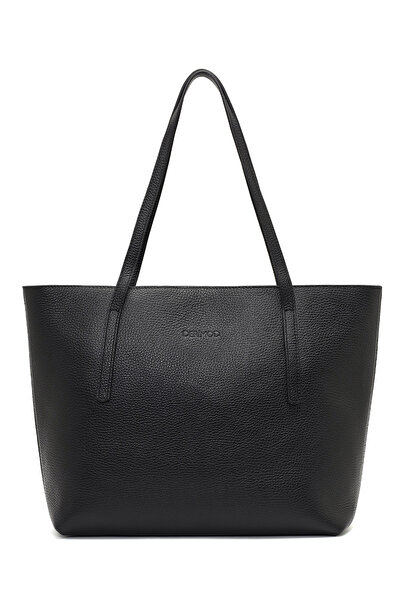 Derimod Women's Black Leather Classic Shoulder Bag 25Sbd2313Ft