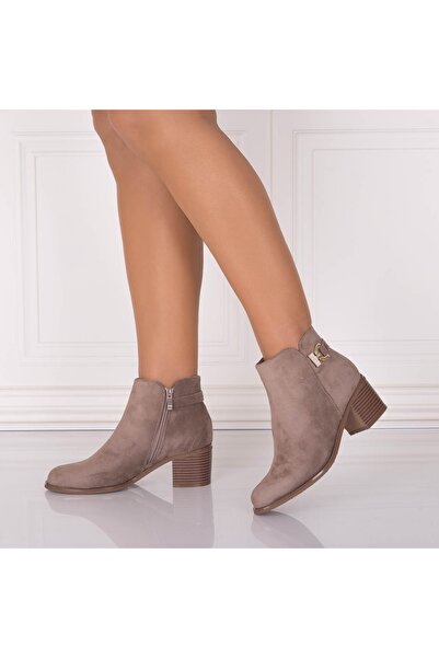 Botinelli Women's Khaki Ankle Boots Made of -Suede Leather Lakina, 40