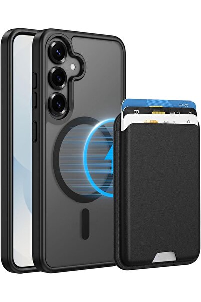 Kipgsm Samsung Galaxy S23 Fe Uyumlu Kılıf Magsafe Kartlıklı Cüzdanlı Arka Yüz...