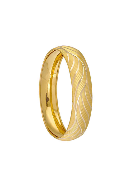 aga kulche AgaKulche 14 Ayar 10 Gram Dalgalı Şarnel Altın Bilezik