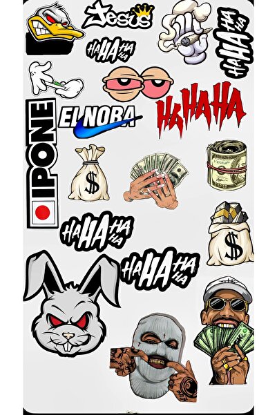 Limitless Design Mizah & Sokak Tarzı Sticker Seti – 22x30 cm | Laptop, Kask, ...