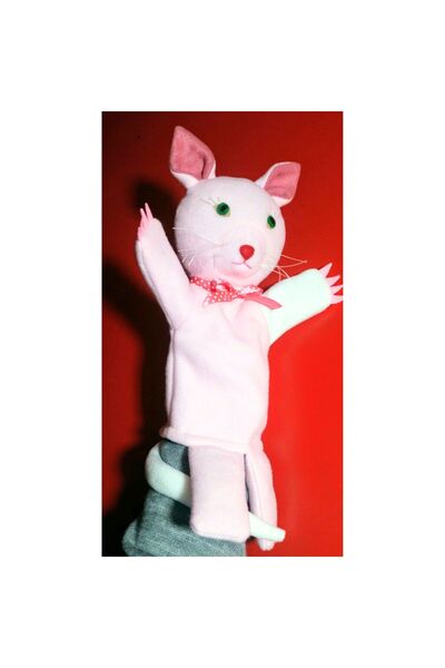 Pop Carmen Ramona Pisica roză-păpușă de mână/marionetă de la Tamira