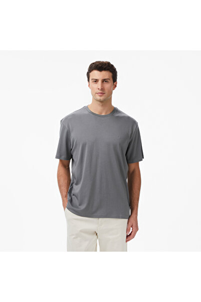 Calvin Klein Supima Chest Crew Erkek Gri T-Shirt