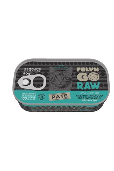 Felyn Go فيلاين قو رو السلمون وبيض القد مع الأعشاب البحرية للقطط 90غ