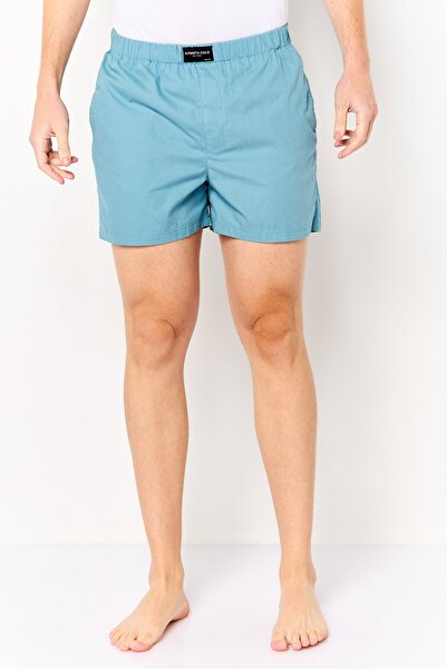 Kenneth Cole Men Brand Logo Underwear Boxer, Aqua Blue