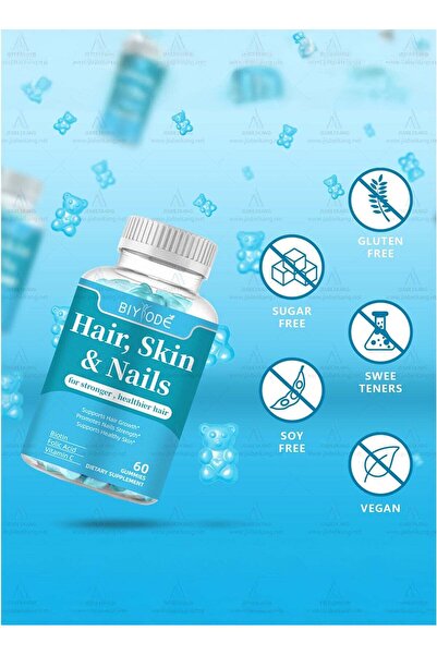 Biyodent حلوى بيوديه للشعر والبشرة والأظافر - 60 قطعة حلوى نباتية