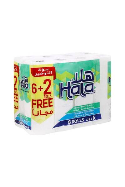 Hala ورق مطبخ ٢٨ × ٢٠.٨٠ سم، ٦+٢ لفات