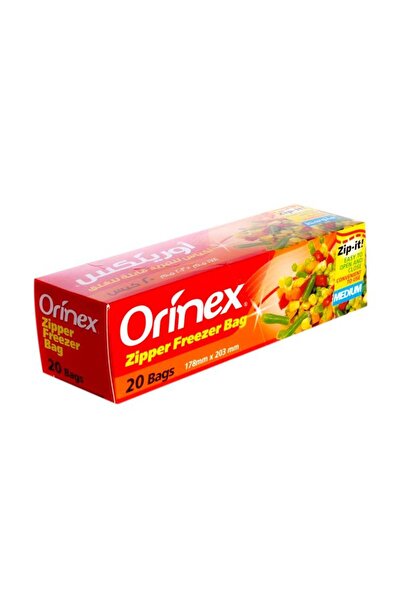 Orinex أكياس تجميد قابلة لإعادة الإغلاق، متوسطة الحجم، 20 كيسًا