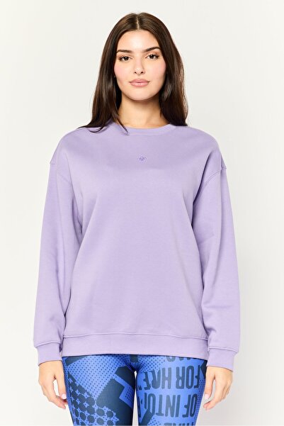 adidas سويت شيرت رياضي نسائي بأكمام طويلة مناسب للخارج، أرجواني