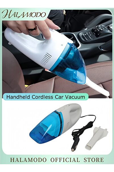 HALAMODO مكنسة كهربائية يدوية لاسلكية للسيارة، قابلة لإعادة الشحن، ذات قوة شف...