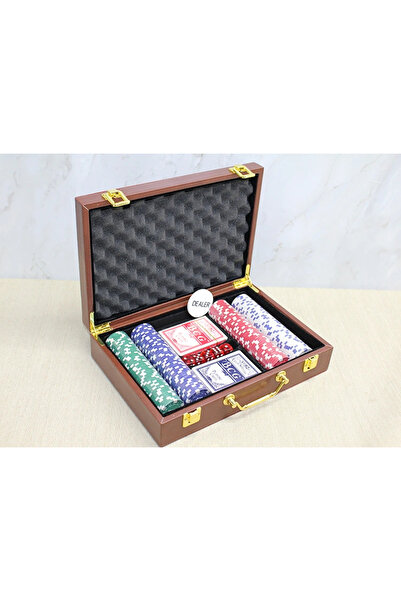 Livenda Poker Game with Leather Bag, 200 Chips and 2 Decks of Playing Cards L...