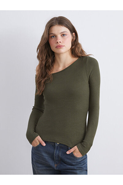 LC Waikiki New Season Boat Neck Textured Women's Bodysuit