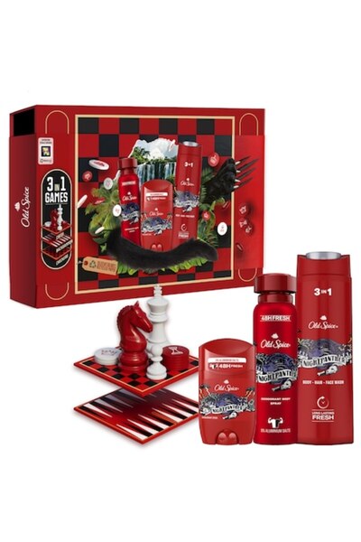 Old Spice Set cadou Gambox Night Panther - gel de duș 400 ml, stick 50 ml, sp...