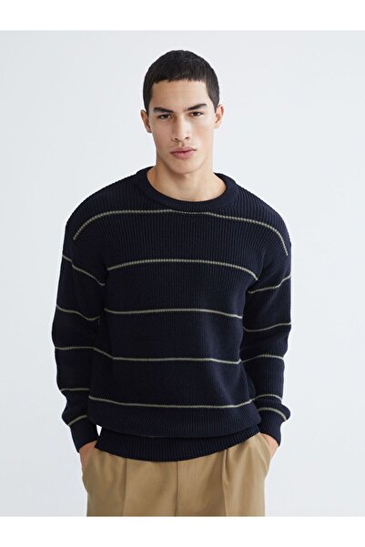 LC Waikiki Xside Crew Neck Striped Men's Knitwear Sweater