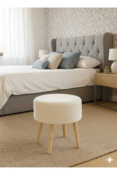 KRL yuvarlak balkon mutfak salon ayak uzatma puf