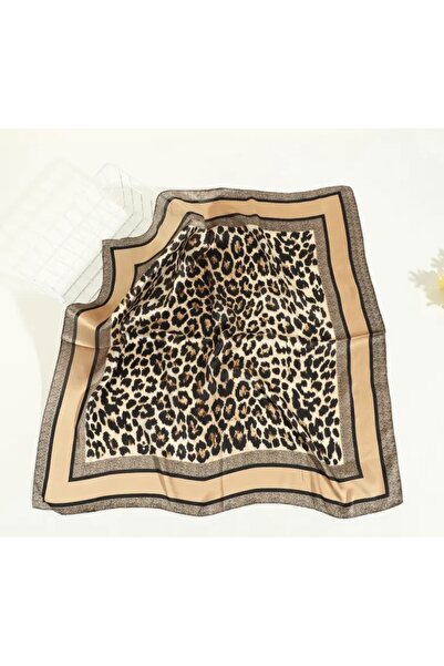 AKSESUARIM Colorful, Special Patterned (90X90) Stylish Satin Scarf the Size of a Scarf