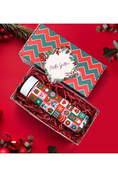 Trendmiya Yılbaşı Baskılı Dereceli Termos