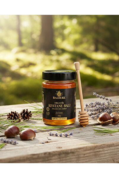 Baldere Yoğun Organik Kestane Balı 450g | %100 Saf | Yöresel | Gurme Lezzet