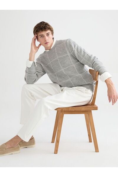 LC Waikiki Southblue Crew Neck Men's Knitwear Sweater