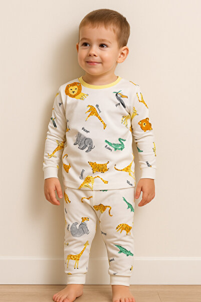 Bilge Trend SET DE IJAMA PENTRU BEBÉ BĂIEȚI CU MOTIV SAFARI, BUMBAC PE bumbac moale