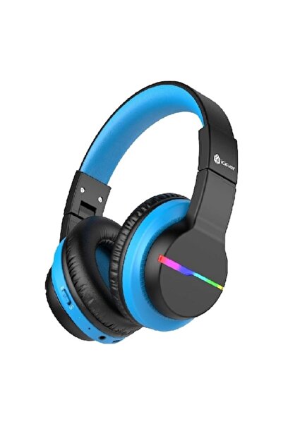 iClever Căști wireless pentru copii BTH12 – Lumini LED, Limitare volum, 55h, Bluetooth 5.2, Supraauriculare, Microfon