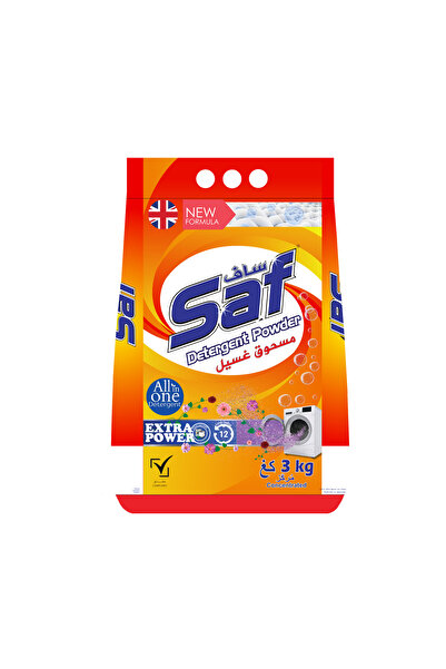 Saf مسحوق غسيل برائحة البرتقال 3 كجم - تنظيف قوي برائحة منعشة