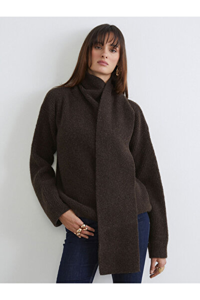 LC Waikiki Rmz Gi̇yi̇m Farkiyla Shawl Roba Collar Women's Knitwear Sweater