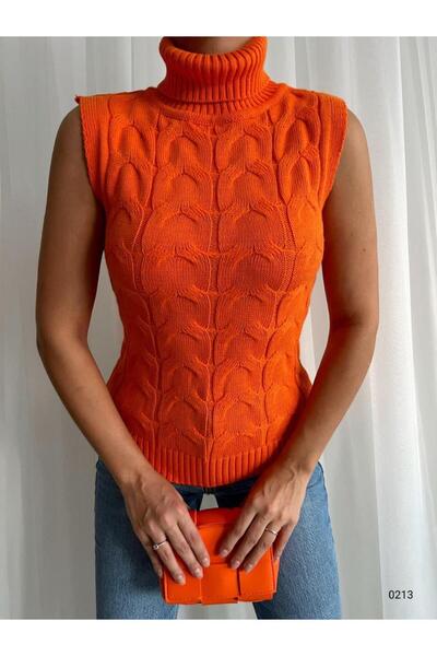Modafeminen Knitwear Sweater Tr0213 Orange