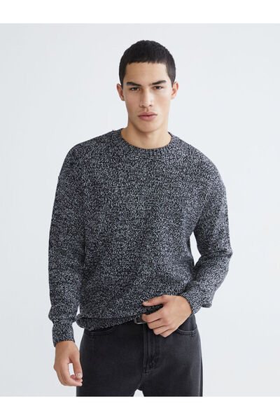 LC Waikiki سترة تريكو للرجال من XSIDESiyah بياقة دائرية