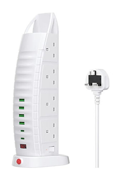 Primo Plus Electrical Extension In The Shape of Burj Al Arab, 5 M Long, with 6 USB Ports,8AC Ports, USB-C Port.
