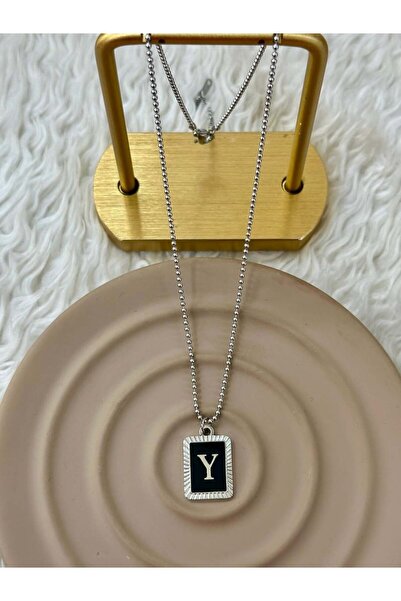 BY YASİN TOPÇU ✨   قلادة فضية مطلية بحرف Y 🖤 🤍