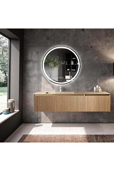 shark design Oglindă LED rotundă 70×70 cm, senzor de mișcare premium, 3 tipur...