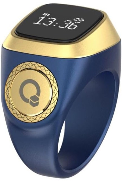 iqibla حلقة التسبيح والذكر الذكية E01 بشاشة OLED، منبه للصلاة، ٥ أوقات، تنبيهات عبر تطبيق QIBLA Life