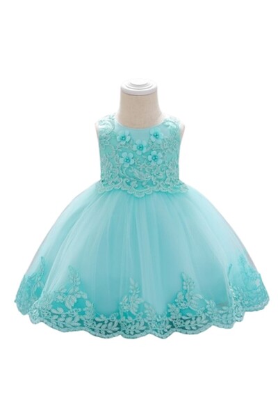 OEM Elegant green dress for girls 1 year