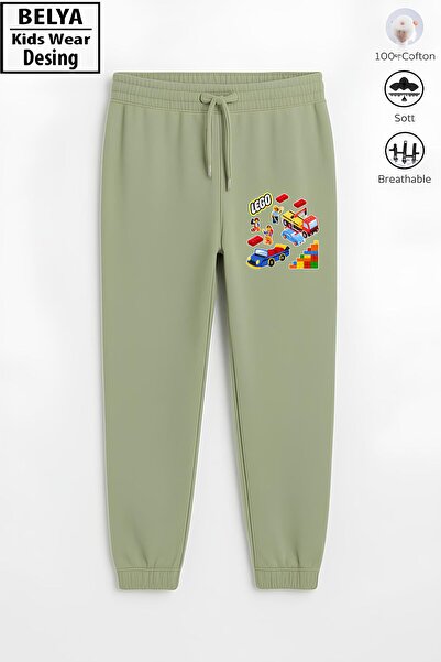 Belya Kids Wear Детски панталони от трикотажен памук с еластични крачоли и ди...
